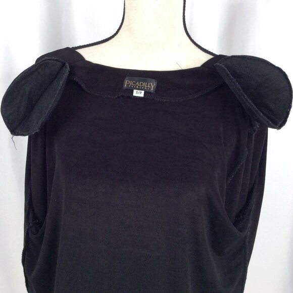 Picadilly Fashions Open Cardigan Sweater Women Small Black Slinky Acetate Travel - Picture 9 of 10